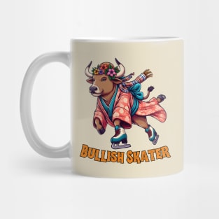 Ice skating cow Mug